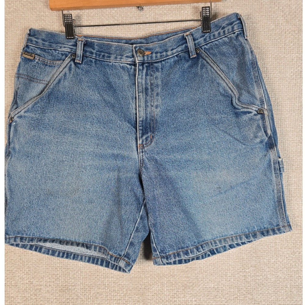 Sorel Mens Carpenter Denim Shorts Medium Wash Blue 100% Cotton Size 35 Utility